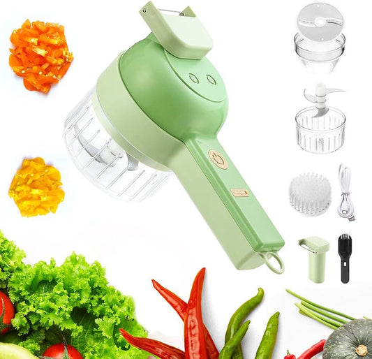 5 in 1 Auto Vegetable Chopper Set, Electric  Cutter with Egg & Cream Beater and Clean Brush, Mini Handheld Electric Food Chopper