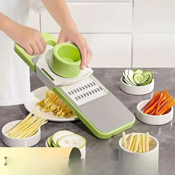 5-in-1 Stainless Steel Vegetable Cutter & Grater